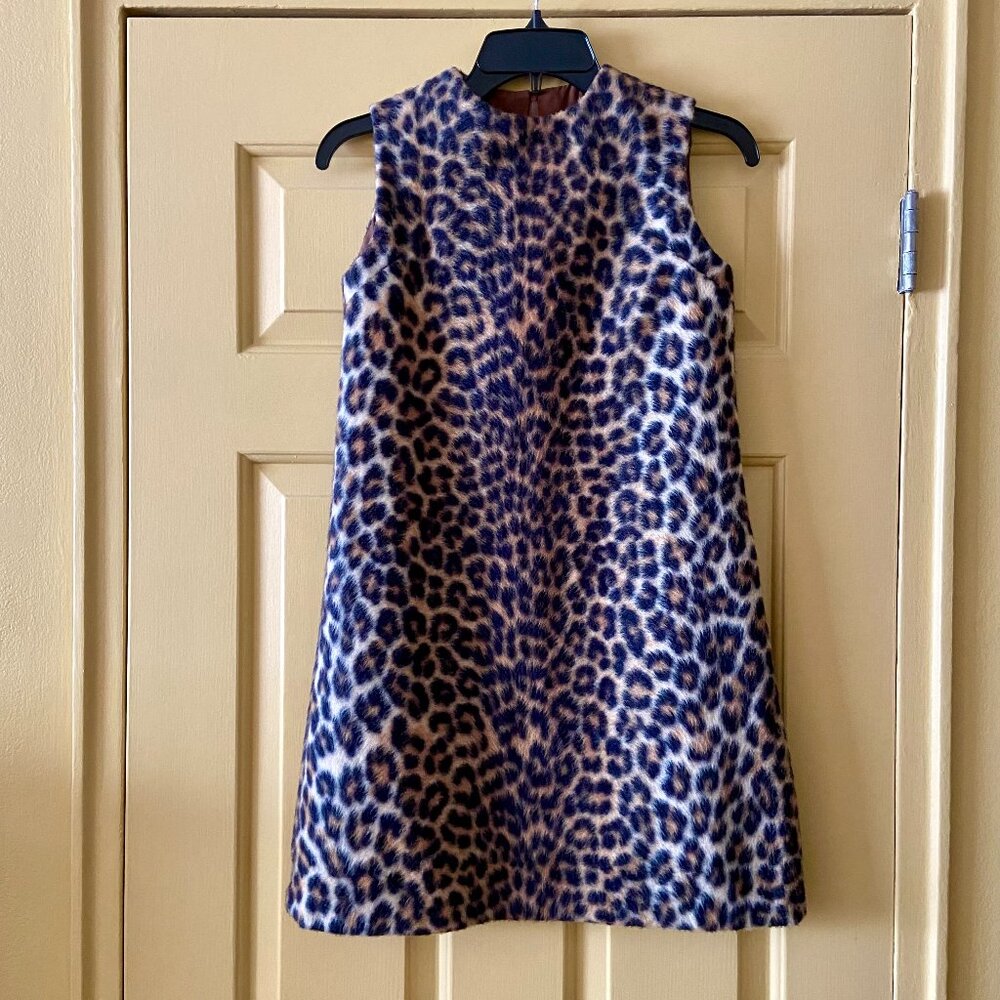 Vintage 60s Handmade Leopard Print Shift Dress Size Women's XXS/Girls L